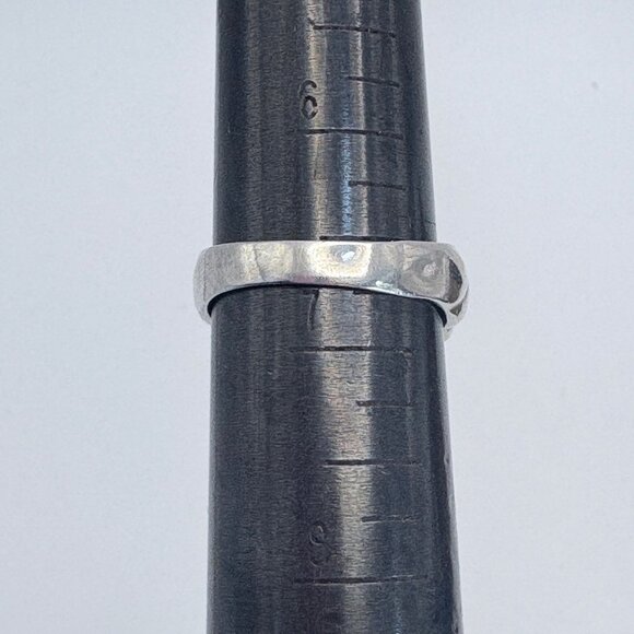 VTG Sterling Silver 925 Puffed Abstract Tapered Dome Band Ring Size 6.75 - Picture 8 of 8